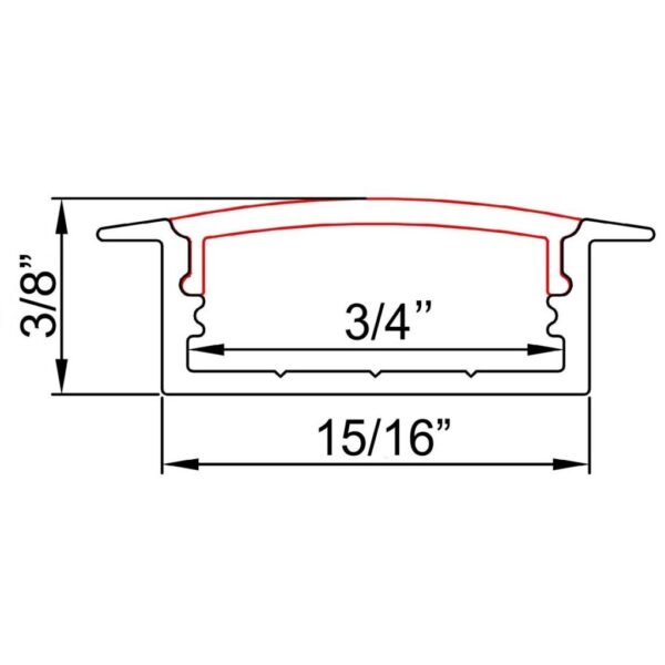 ALP6013 Aluminum LED Profile with PC opal cover Recessed Mounted InfiGreen Lighting - Image 2